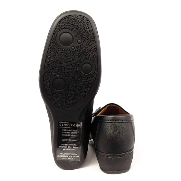 Womens Black Comfort Shoe with Small Wedge Heel - Picture 6 of 6